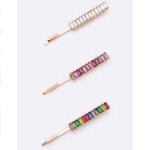3PC Mix Color Crystal Barbie Hair Pins Set